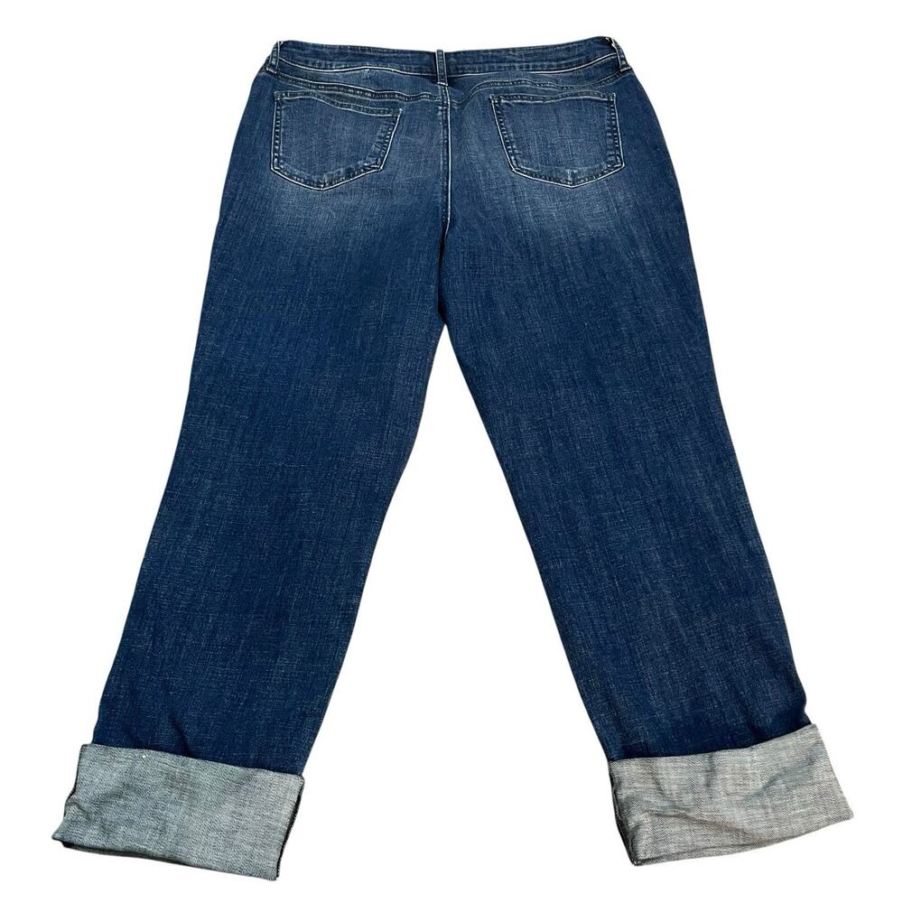 Chico's Dark Blue Cropped Jeans with Embellished Cuffs - Picture 4 of 10